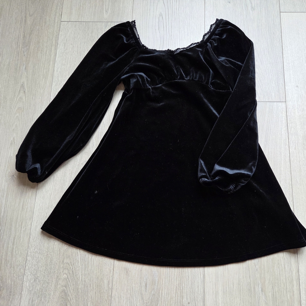 Gap Girls Black Velvet Dress